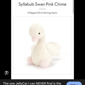 ISO Jellycat Syllabub Swan Pink Chime Plush